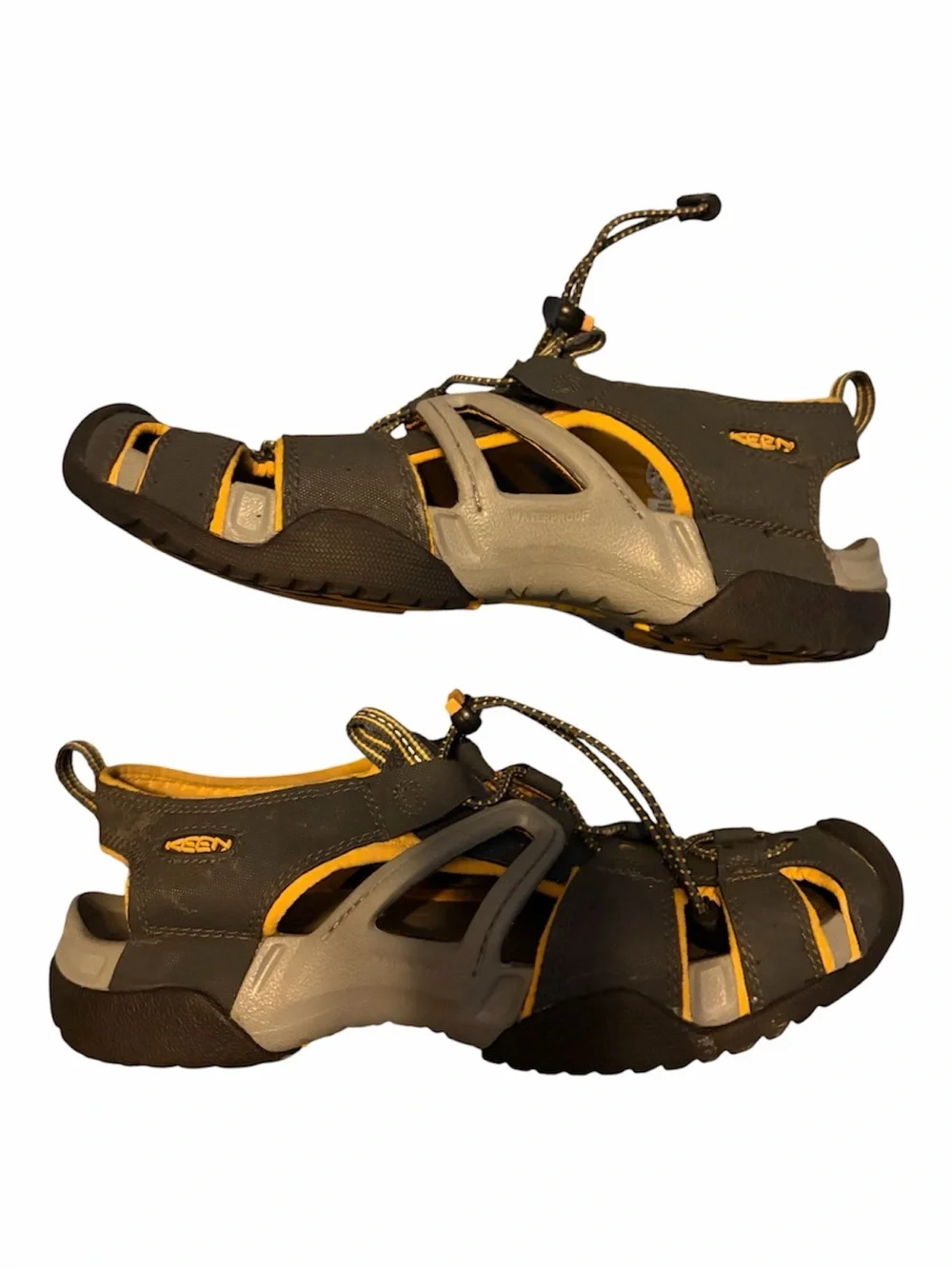Keen Navy and Yellow Closed-Toe Hiking Sandals